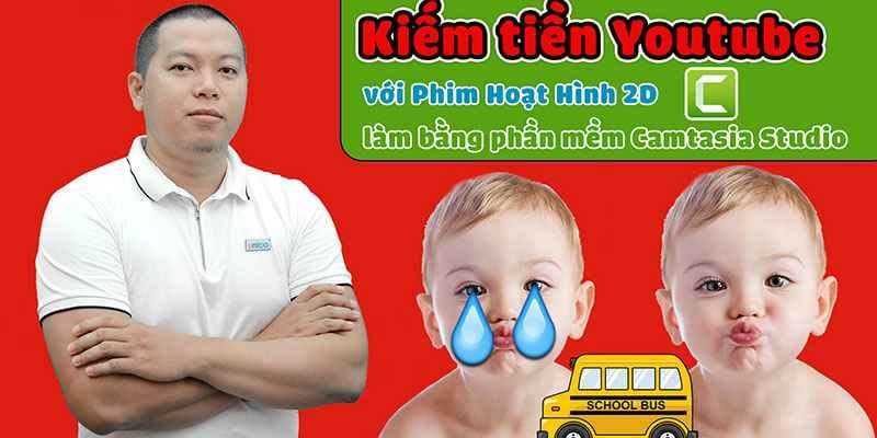 Kiếm tiền Youtube với Phim Hoạt Hình 2D làm bằng phần mềm Camtasia Studio