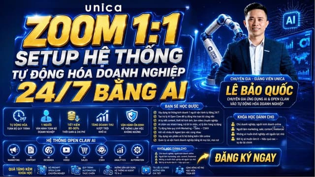 ZOOM 1:1 SETUP HỆ THỐNG TỰ ĐỘNG HÓA DOANH NGHIỆP 24/7 BẰNG AI